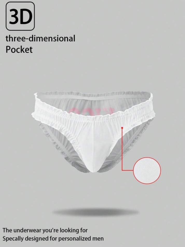 White "KISS ME" mesh brief